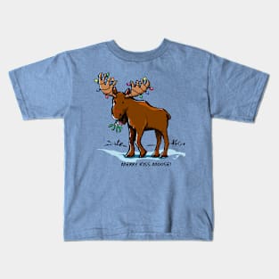 Merry Kiss Moose! Kids T-Shirt